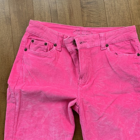 Bright Pink Velour Y2k Straight Leg Jeans - Picture 2 of 6